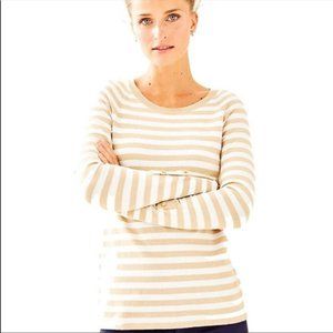 EUC LILLY PULITZER DINAH SWEATER GOLD METALLIC S45